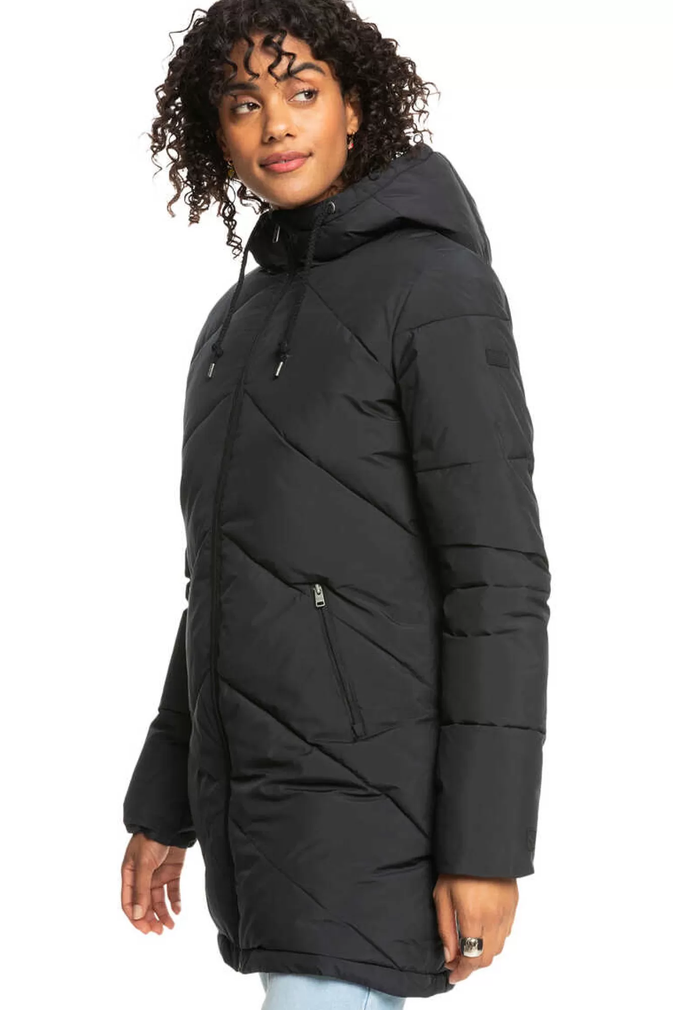 Roxy Better Weather - Casaco Acolchoado Com Capuz E Corte Comprido Para Mulher