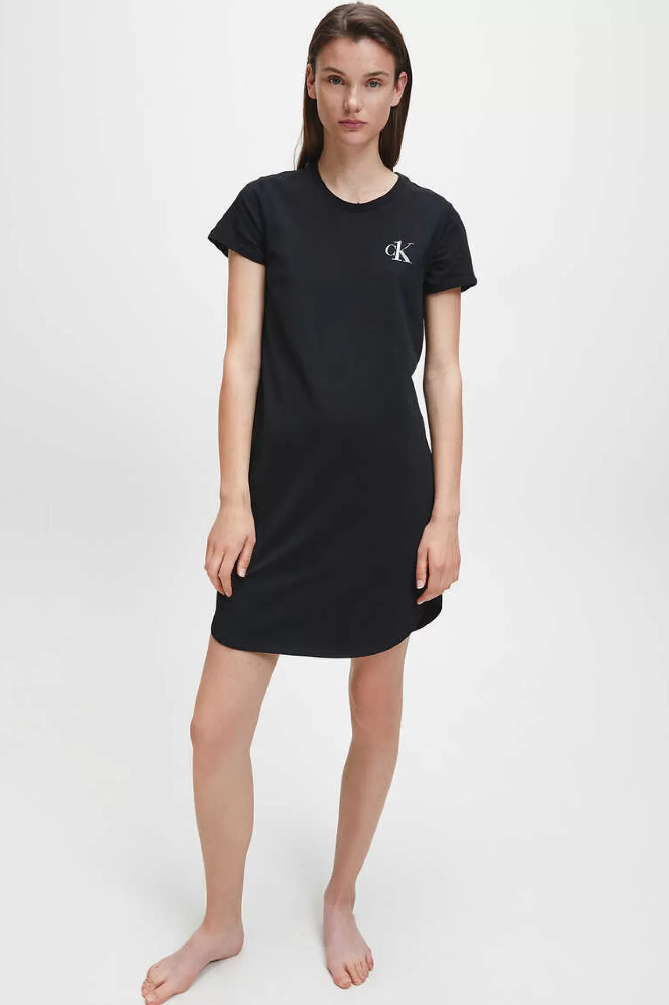 Calvin Klein Camisa De Dormir De Algodao Com Logotipo Da