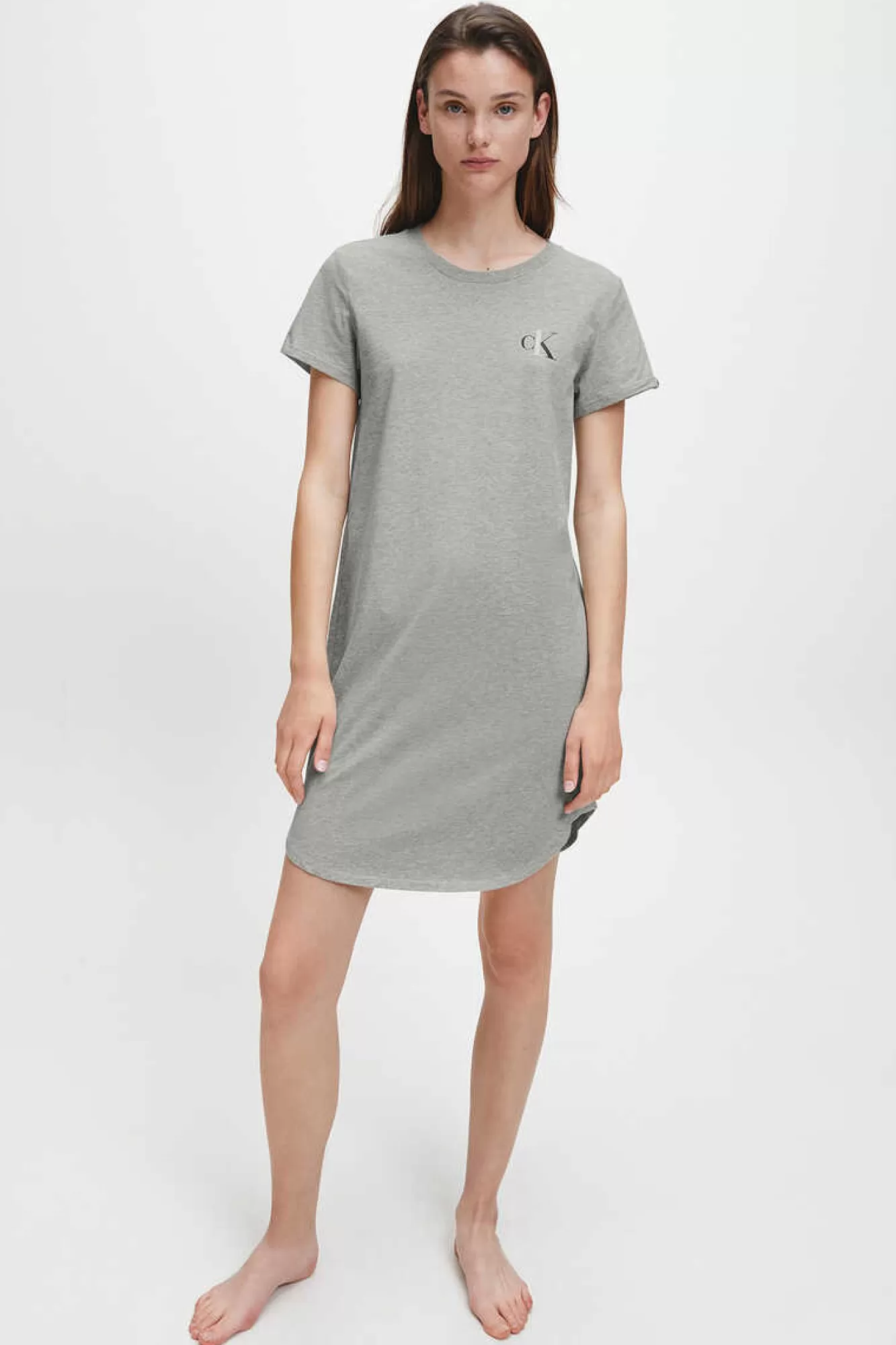 Calvin Klein Camisa De Dormir De Algodao Com Logotipo Da