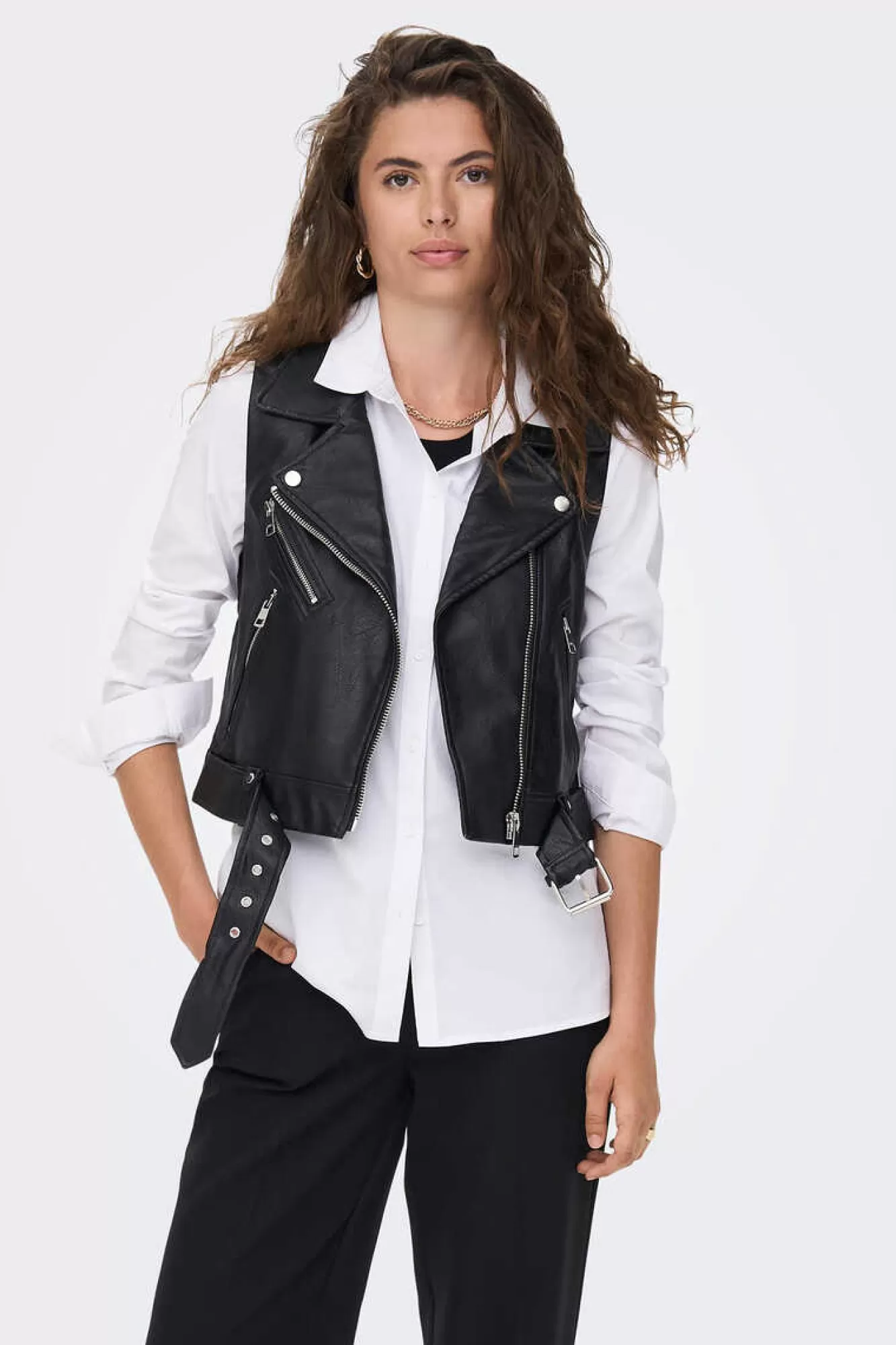 Only Camisola De Decote Redondo Mangas Caneladas