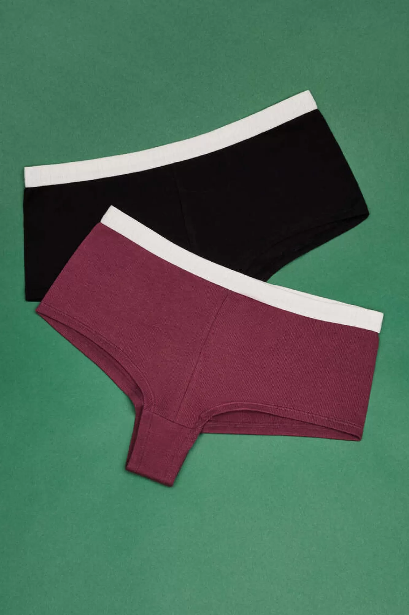 HI&BYE Pack 2 Cuequinhas Culottes Multicolor: Preto, Bordeaux