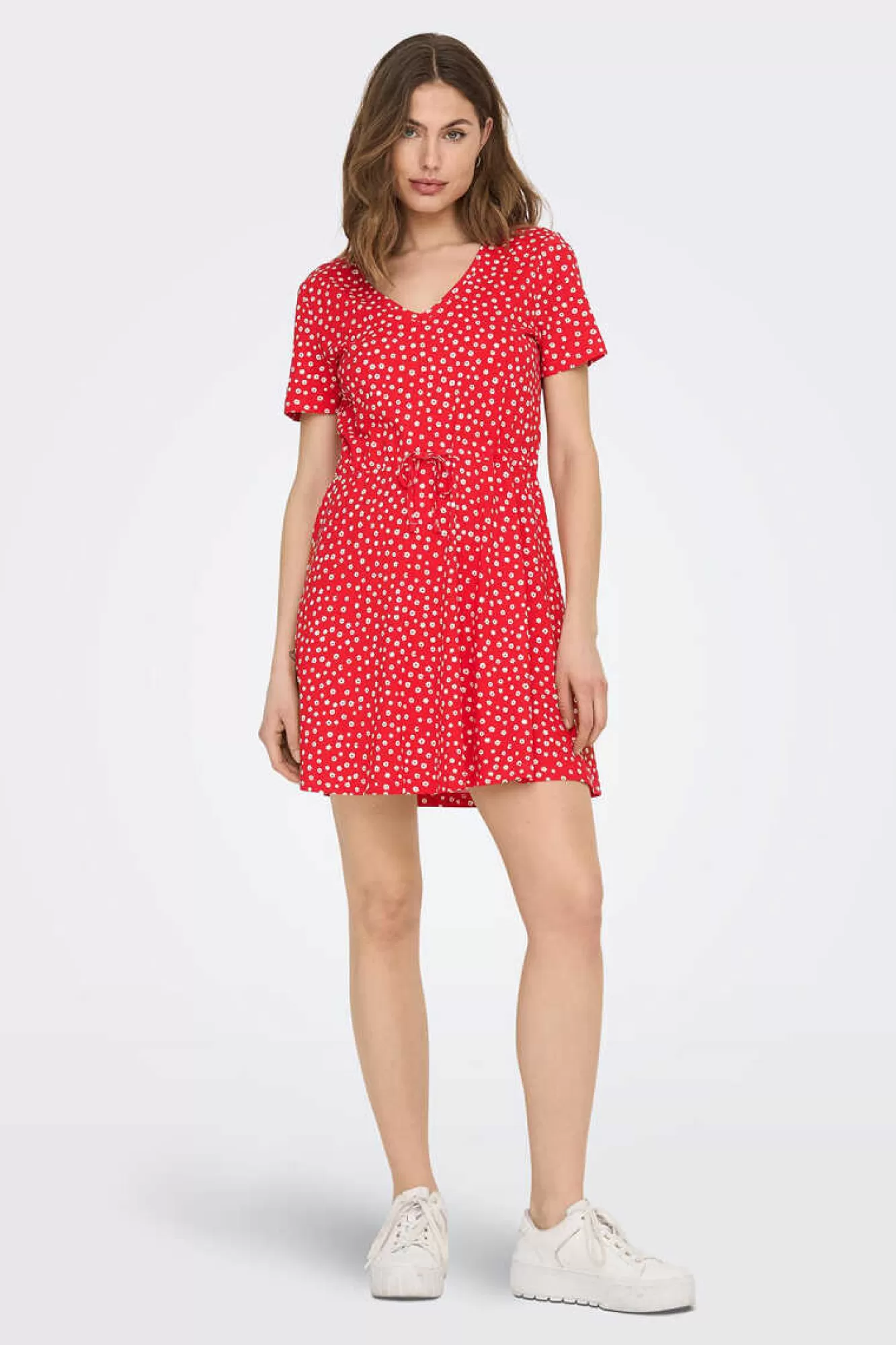 Only Vestido Curto Corte Regular Decote Em V